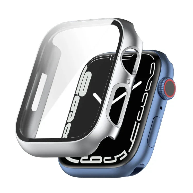 غطاء حماية مقاوم للصدمات من PC مع فيلم زجاج مقسّى، لسلسلة Apple Watch 9 / 8 / 7 مقاس 45مم، لسلسلة Apple Watch 9 / 8 / 7 مقاس 41مم