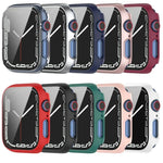 غطاء حماية مقاوم للصدمات من PC مع فيلم زجاج مقسّى، لسلسلة Apple Watch 9 / 8 / 7 مقاس 45مم، لسلسلة Apple Watch 9 / 8 / 7 مقاس 41مم