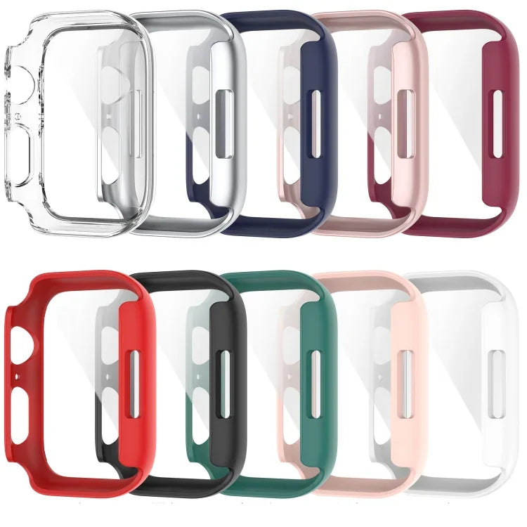غطاء حماية مقاوم للصدمات من PC مع فيلم زجاج مقسّى، لسلسلة Apple Watch 9 / 8 / 7 مقاس 45مم، لسلسلة Apple Watch 9 / 8 / 7 مقاس 41مم