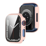 غطاء حماية مقاوم للصدمات من PC مع فيلم زجاج مقسّى، لسلسلة Apple Watch 9 / 8 / 7 مقاس 45مم، لسلسلة Apple Watch 9 / 8 / 7 مقاس 41مم