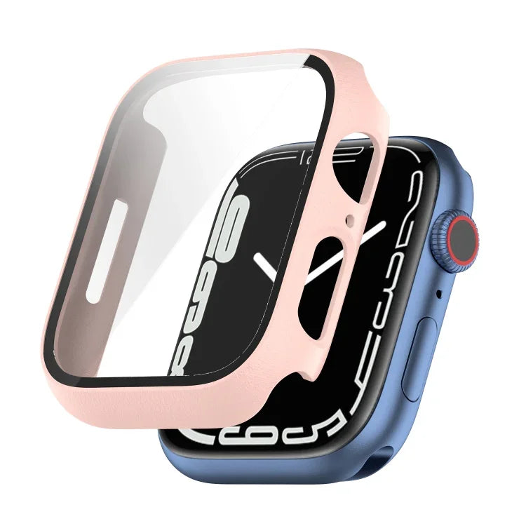 غطاء حماية مقاوم للصدمات من PC مع فيلم زجاج مقسّى، لسلسلة Apple Watch 9 / 8 / 7 مقاس 45مم، لسلسلة Apple Watch 9 / 8 / 7 مقاس 41مم