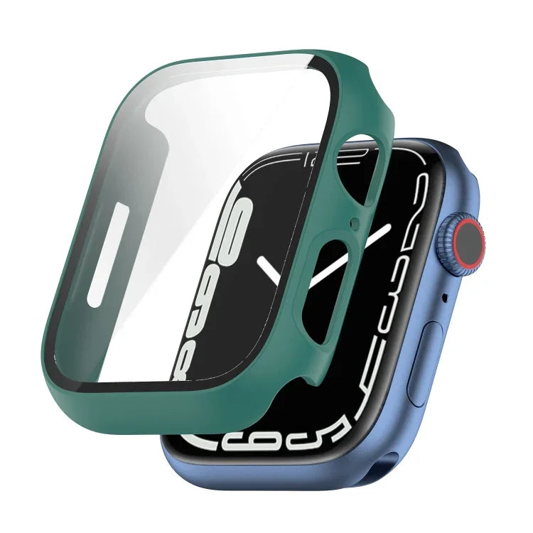 غطاء حماية مقاوم للصدمات من PC مع فيلم زجاج مقسّى، لسلسلة Apple Watch 9 / 8 / 7 مقاس 45مم، لسلسلة Apple Watch 9 / 8 / 7 مقاس 41مم