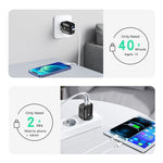 شاحن سريع بورت مزدوج PD25W USB-C / Type-C + QC3.0 USB، قابس الاتحاد الأوروبي، قابس الاتحاد الأوروبي