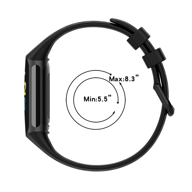 Monochromatic Silica Gel Breathable Strap, For Fitbit Charge 5