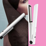 مكواة شعر محمولة قابلة لإعادة الشحن من K-SKIN، مكواة سيراميك لتصفيف الشعر، لاسلكية، درجة حرارة قابلة للتعديل، تسخين سريع