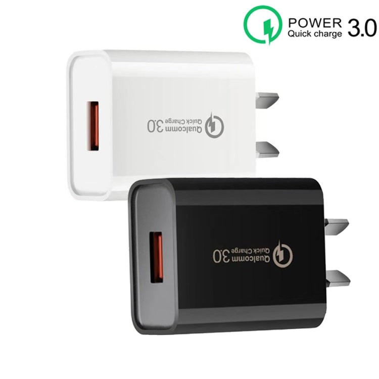 شاحن سريع QC3.0 USB 3A موديل CA-25 مع كابل بيانات USB إلى Type-C بطول 1م، قابس أستراليا، قابس أستراليا + كابل Type-C