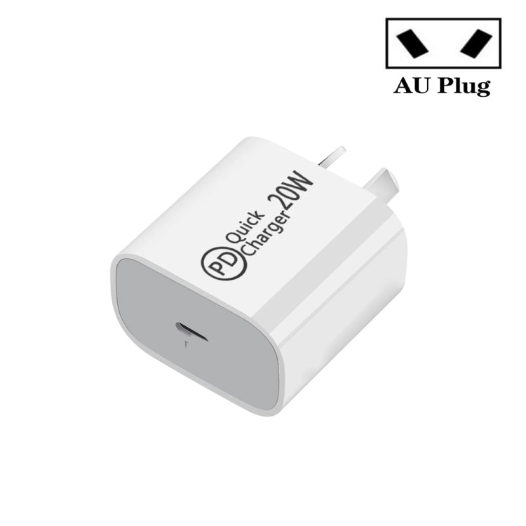 AU-20W شاحن سفر PD USB-C / Type-C للهاتف المحمول، قابس أسترالي، قابس أسترالي