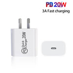 AU-20W شاحن سفر PD USB-C / Type-C للهاتف المحمول، قابس أسترالي، قابس أسترالي