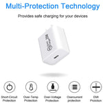 شاحن سفر AU-20W PD USB-C / Type-C مع كابل بيانات USB-C إلى 8 بن، قابس أستراليا، قابس أستراليا + كابل PD 8 بن بطول 1 متر، قابس أستراليا + كابل PD 8 بن بطول 2 متر