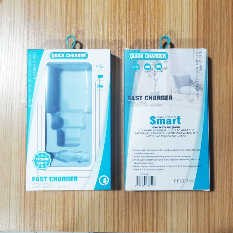 شاحن PD03 20 واط Type-C + QC3.0 USB مع ضوء مؤشر، قابس الاتحاد الأوروبي، قابس الاتحاد الأوروبي + كابل USB إلى Type-C