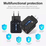 شاحن USB PD03 20W PD3.0 + QC3.0 مع كابل بيانات USB إلى Type-C، قابس EU، قابس EU، قابس EU + كابل USB إلى Type-C