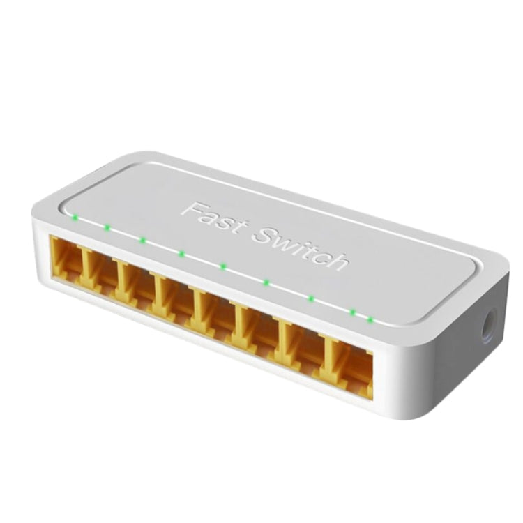 مفتاح صغير 8 بورت 100M RJ45، جهاز تقسيم شبكة غير مدار للتوصيل والتشغيل في المنزل لمراقبة شبكة غرفة النوم