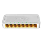 مفتاح صغير 8 بورت 100M RJ45، جهاز تقسيم شبكة غير مدار للتوصيل والتشغيل في المنزل لمراقبة شبكة غرفة النوم
