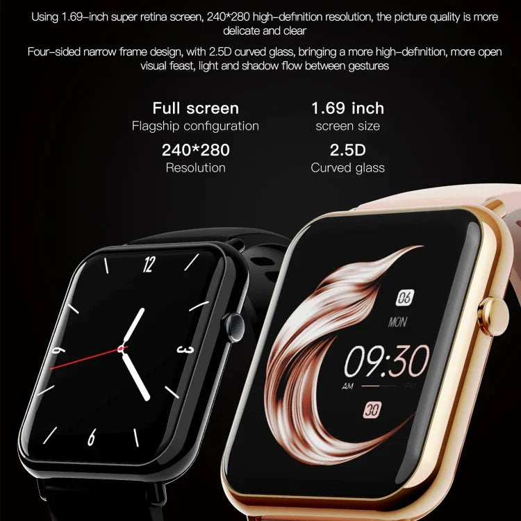ساعة ذكية مقاومة للماء بمعيار IP67 بشاشة 1.69 بوصة Q19 Pro
