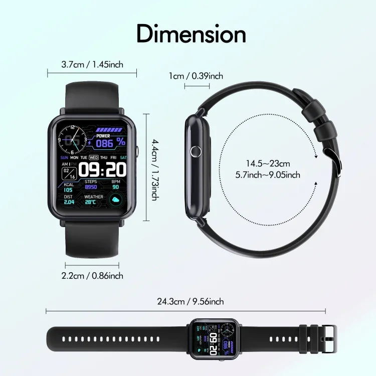 ساعة ذكية مقاومة للماء بمعيار IP67 بشاشة 1.69 بوصة Q19 Pro