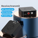 محول صوت بلوتوث 5.0 ومرسل ومستقبل NFC BT-21 RCA 3.5 مم AUX، BT-21