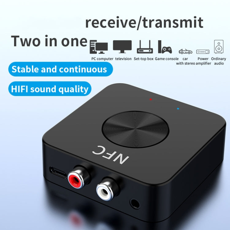 محول صوت بلوتوث 5.0 ومرسل ومستقبل NFC BT-21 RCA 3.5 مم AUX، BT-21