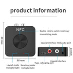 محول صوت بلوتوث 5.0 ومرسل ومستقبل NFC BT-21 RCA 3.5 مم AUX، BT-21