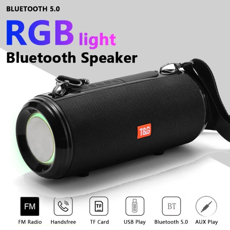 مكبر صوت بلوتوث محمول مقاوم للماء T&G TG537 مع إضاءة RGB، يدعم FM / بطاقة TF