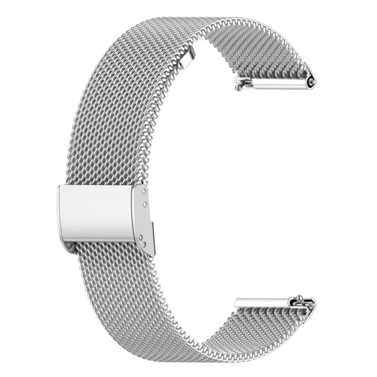 سوار شبكي من الفولاذ المعدني ميلانو مع إبزيم واحد، لساعات Samsung Galaxy Watch 3 41مم، و Samsung Galaxy Watch 4 Classic 42مم / 46مم، و Samsung Galaxy Watch 4 40مم / 44مم، و Samsung Galaxy Gear Sport، و Samsung Galaxy Gear S2 Classic