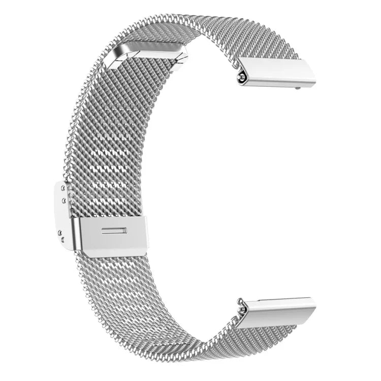 سوار شبكي من الفولاذ المعدني ميلانو مع إبزيم واحد، لساعات Samsung Galaxy Watch 3 41مم، و Samsung Galaxy Watch 4 Classic 42مم / 46مم، و Samsung Galaxy Watch 4 40مم / 44مم، و Samsung Galaxy Gear Sport، و Samsung Galaxy Gear S2 Classic