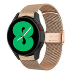 سوار شبكي من الفولاذ المعدني ميلانو مع إبزيم واحد، لساعات Samsung Galaxy Watch 3 41مم، و Samsung Galaxy Watch 4 Classic 42مم / 46مم، و Samsung Galaxy Watch 4 40مم / 44مم، و Samsung Galaxy Gear Sport، و Samsung Galaxy Gear S2 Classic