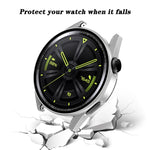 Tempered Glass Film Oil Spray Matte PC Case, For Huawei GT3 42mm, For Huawei GT3 46mm