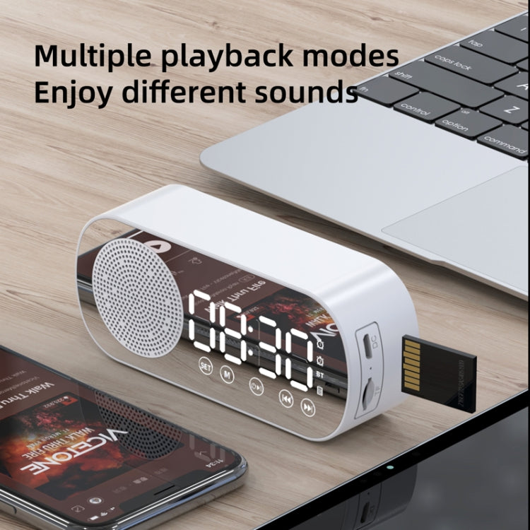 مكبر صوت رقمي بلوتوث 5.0 Z7 متعدد الوظائف مع مرآة ومنبه وراديو FM، Z7 (أسود)، Z7 (أبيض)، Z7 (وردي)