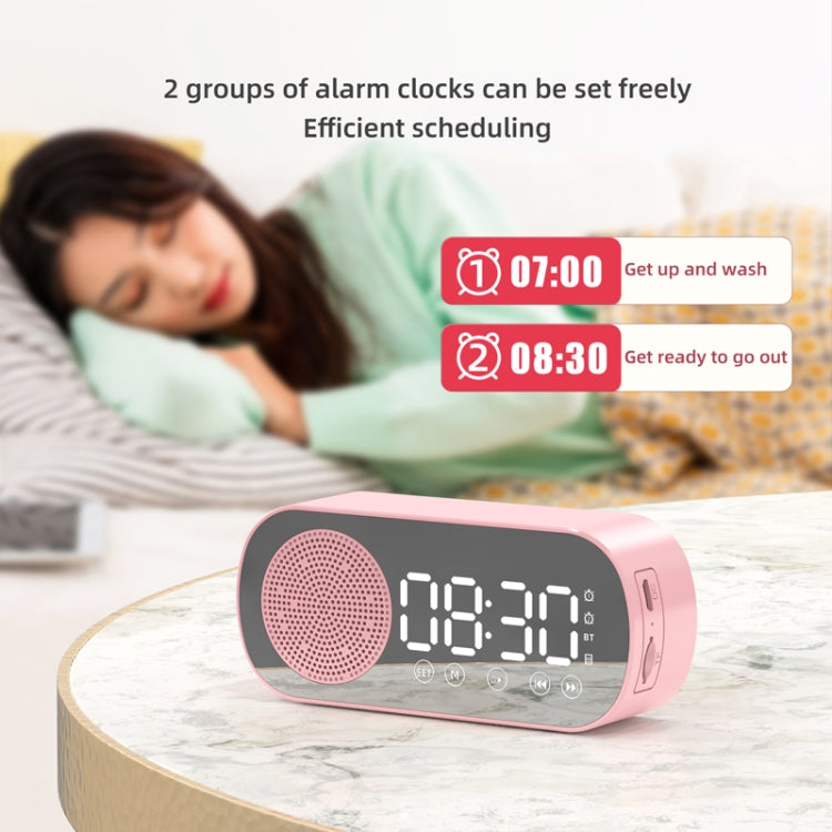 مكبر صوت رقمي بلوتوث 5.0 Z7 متعدد الوظائف مع مرآة ومنبه وراديو FM، Z7 (أسود)، Z7 (أبيض)، Z7 (وردي)