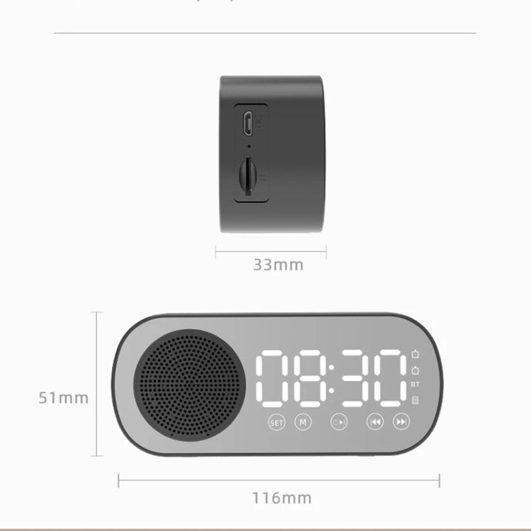 مكبر صوت رقمي بلوتوث 5.0 Z7 متعدد الوظائف مع مرآة ومنبه وراديو FM، Z7 (أسود)، Z7 (أبيض)، Z7 (وردي)