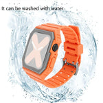 سوار سيليكون مع غطاء لسلسلة Apple Watch، 7 مقاس 41مم / 6&SE&5&4 مقاس 40مم / 3&2&1 مقاس 38مم، 7 مقاس 45مم / 6&SE&5&4 مقاس 44مم / 3&2&1 مقاس 42مم