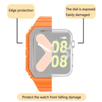 سوار سيليكون مع غطاء لسلسلة Apple Watch، 7 مقاس 41مم / 6&SE&5&4 مقاس 40مم / 3&2&1 مقاس 38مم، 7 مقاس 45مم / 6&SE&5&4 مقاس 44مم / 3&2&1 مقاس 42مم