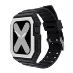 سوار سيليكون مع غطاء لسلسلة Apple Watch، 7 مقاس 41مم / 6&SE&5&4 مقاس 40مم / 3&2&1 مقاس 38مم، 7 مقاس 45مم / 6&SE&5&4 مقاس 44مم / 3&2&1 مقاس 42مم