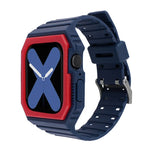 سوار سيليكون مع غطاء لسلسلة Apple Watch، 7 مقاس 41مم / 6&SE&5&4 مقاس 40مم / 3&2&1 مقاس 38مم، 7 مقاس 45مم / 6&SE&5&4 مقاس 44مم / 3&2&1 مقاس 42مم
