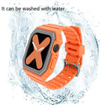 سوار سيليكون مع غطاء لسلسلة Apple Watch، 7 مقاس 41مم / 6&SE&5&4 مقاس 40مم / 3&2&1 مقاس 38مم، 7 مقاس 45مم / 6&SE&5&4 مقاس 44مم / 3&2&1 مقاس 42مم