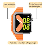 سوار سيليكون مع غطاء لسلسلة Apple Watch، 7 مقاس 41مم / 6&SE&5&4 مقاس 40مم / 3&2&1 مقاس 38مم، 7 مقاس 45مم / 6&SE&5&4 مقاس 44مم / 3&2&1 مقاس 42مم