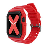 سوار سيليكون مع غطاء لسلسلة Apple Watch، 7 مقاس 41مم / 6&SE&5&4 مقاس 40مم / 3&2&1 مقاس 38مم، 7 مقاس 45مم / 6&SE&5&4 مقاس 44مم / 3&2&1 مقاس 42مم