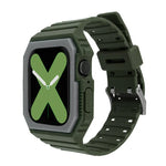 سوار سيليكون مع غطاء لسلسلة Apple Watch، 7 مقاس 41مم / 6&SE&5&4 مقاس 40مم / 3&2&1 مقاس 38مم، 7 مقاس 45مم / 6&SE&5&4 مقاس 44مم / 3&2&1 مقاس 42مم
