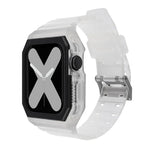 سوار سيليكون مع غطاء لسلسلة Apple Watch، 7 مقاس 41مم / 6&SE&5&4 مقاس 40مم / 3&2&1 مقاس 38مم، 7 مقاس 45مم / 6&SE&5&4 مقاس 44مم / 3&2&1 مقاس 42مم