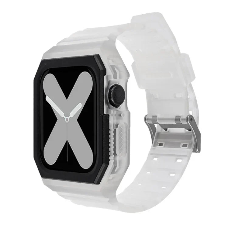 سوار سيليكون مع غطاء لسلسلة Apple Watch، 7 مقاس 41مم / 6&SE&5&4 مقاس 40مم / 3&2&1 مقاس 38مم، 7 مقاس 45مم / 6&SE&5&4 مقاس 44مم / 3&2&1 مقاس 42مم