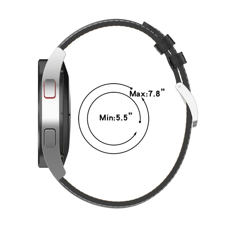 سوار ساعة بخيط خياطة بنقشة جلد العجل، لساعات Samsung Galaxy Watch 4، و Samsung Galaxy Watch 3 41مم / ساعة 42مم، و Samsung Galaxy Gear S2 Classic