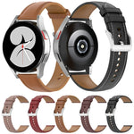 سوار ساعة بخيط خياطة بنقشة جلد العجل، لساعات Samsung Galaxy Watch 4، و Samsung Galaxy Watch 3 41مم / ساعة 42مم، و Samsung Galaxy Gear S2 Classic