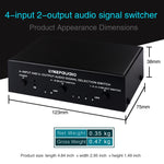 4 In 2 Out / 2 In 4 Out RCA Audio Signal Selector Switch Device with Remote Control