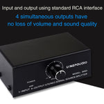 جهاز توزيع إشارة صوت 1 دخل 4 خرج بدون استهلاك، واجهة RCA، 1 دخل 4 خرج واجهة RCA