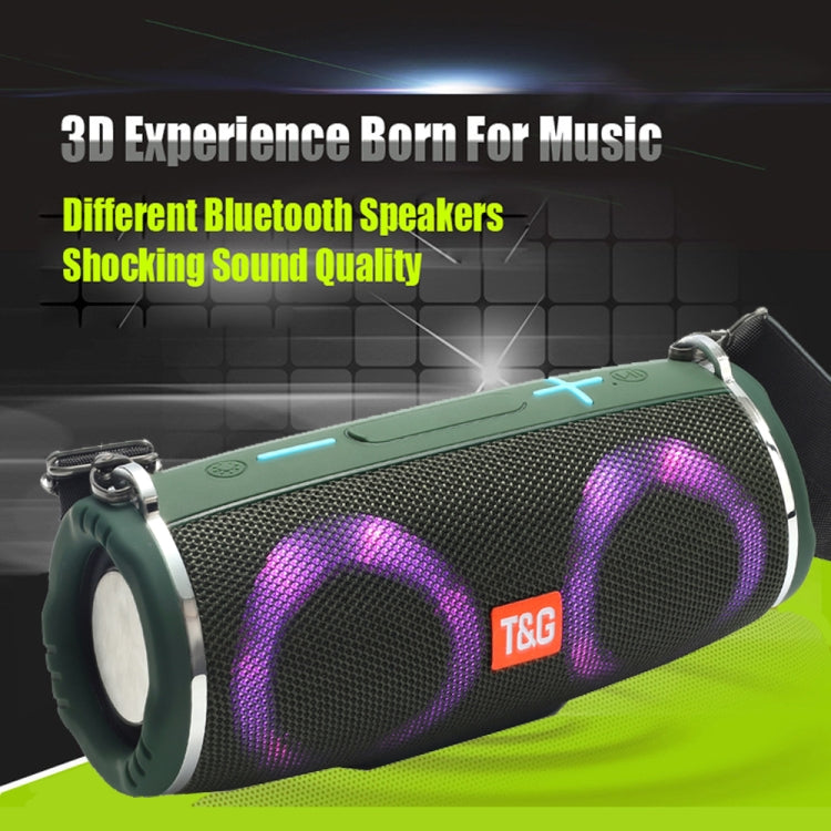 مكبر صوت بلوتوث محمول مقاوم للماء T&G TG642 مع إضاءة RGB، يدعم FM / بطاقة TF