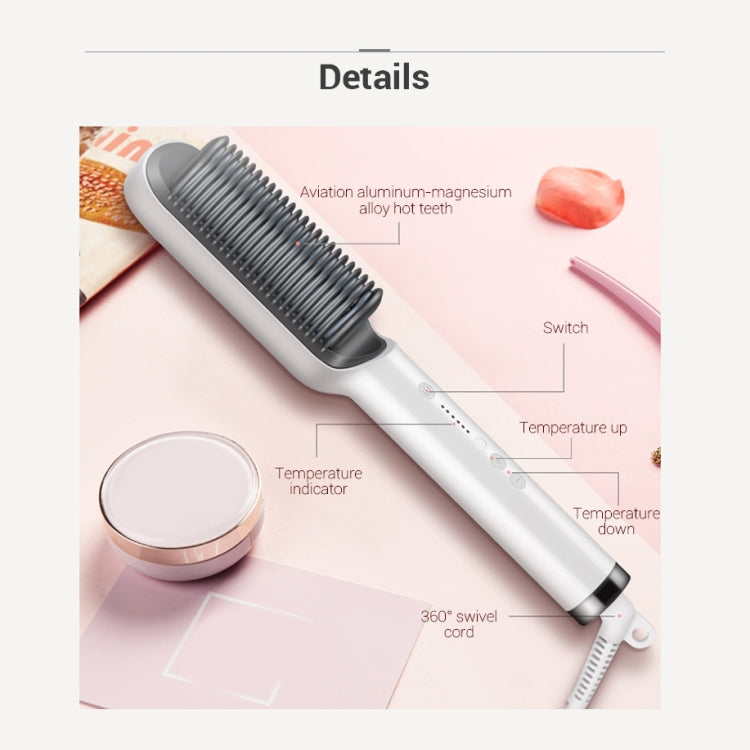 مكواة فرد الشعر الكهربائية K-SKIN KD380، مشط فرشاة سيراميك بتقنية تسخين PTC، قابس المملكة المتحدة، أسود، قابس المملكة المتحدة، أبيض، قابس الاتحاد الأوروبي، أسود، قابس الاتحاد الأوروبي، أبيض