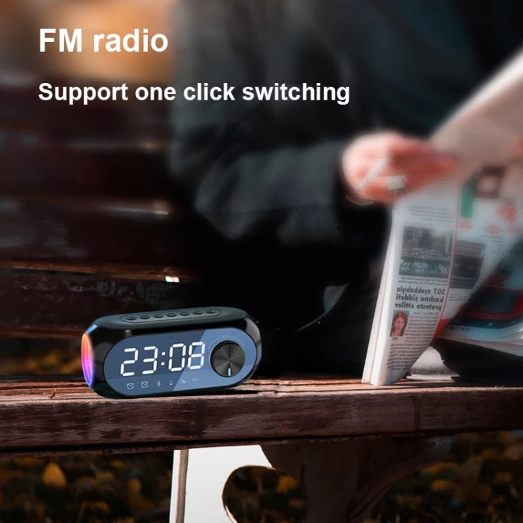 مكبر صوت بلوتوث مع ساعة منبه وإضاءة LED يدعم بطاقة TF / راديو FM AEC S8