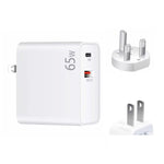 محول شحن لابتوب PD-65W USB-C / Type-C + QC3.0 USB، قابس بريطاني / قابس أمريكي، قابس بريطاني / قابس أمريكي