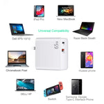 محول شحن لابتوب PD-65W USB-C / Type-C + QC3.0 USB + مجموعة كابل بيانات USB-C / Type-C إلى USB-C / Type-C بطول 2 متر، قابس أوروبي / أسترالي / أمريكي / بريطاني، كابل USB-C / Type-C، قابس أوروبي / أسترالي / أمريكي / بريطاني
