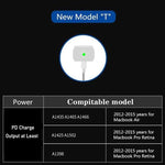 محول شحن لابتوب USB-C / Type-C + QC3.0 بقوة 65 واط + كابل بيانات USB-C / Type-C إلى MagSafe 2 / رأس T بطول 1.8 متر، قابس المملكة المتحدة / قابس الولايات المتحدة، كابل MagSafe 2 / T، قابس المملكة المتحدة / قابس الولايات المتحدة